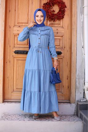 لباس حجاب آبی زنانه رگولار HARMAN BUTİK - کد 852064983