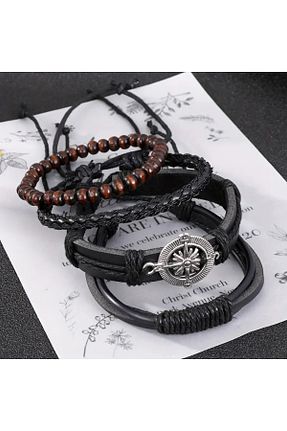 دستبند جواهر مشکی مردانه سنگ طبیعی Feron accessories - کد 933328314