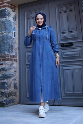 کلاه و ابایا آبی زنانه جین HARMAN BUTİK - کد 858343302