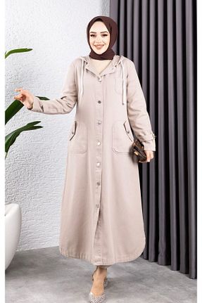 کلاه و ابایا بژ زنانه پنبه ای HARMAN BUTİK - کد 886350613