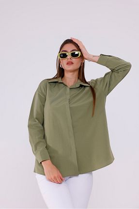 پیراهن خاکی زنانه یقه پیراهنی RİMA - کد 933345384