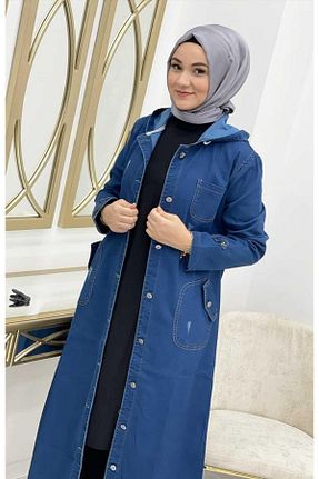 کلاه و ابایا آبی زنانه جین HARMAN BUTİK - کد 855625088