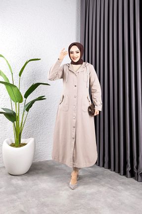 کلاه و ابایا بژ زنانه پنبه ای HARMAN BUTİK - کد 886350613