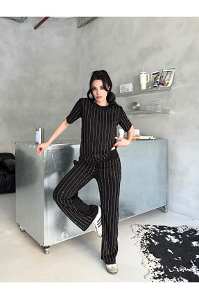 ست بالاتنه و پائین تنه مشکی زنانه بافتنی badibadii - کد 933338373