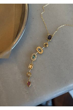 گردنبند جواهر طلائی زنانه سنگ KİLİGİSTANBUL - کد 897757995
