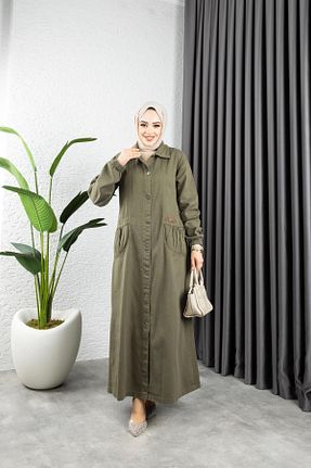 کلاه و ابایا خاکی زنانه پنبه ای HARMAN BUTİK - کد 883237868