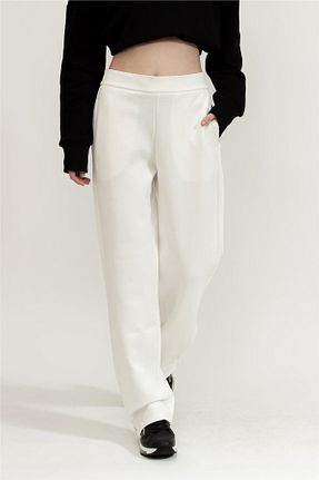 شلوار کرمگن سفید زنانه ساق پهن Emporio Armani - کد 934113289