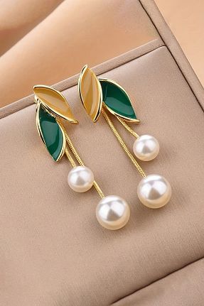 گوشواره جواهر سبز مروارید Glaren - کد 933344870