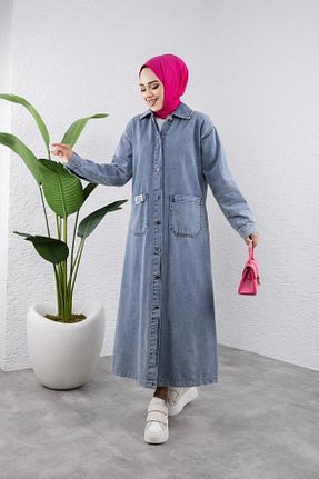کلاه و ابایا آبی زنانه جین HARMAN BUTİK - کد 871655511