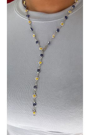 گردنبند جواهر سرمه ای زنانه سنگ طبیعی HKN AVM ACCESSORİES - کد 933354915