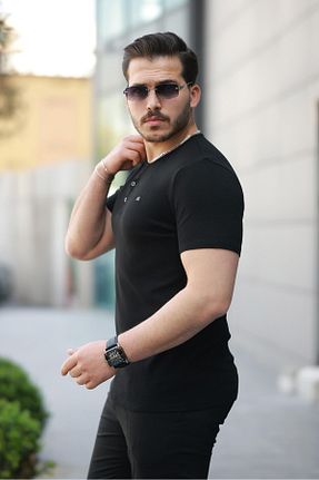 تیشرت مشکی مردانه رگولار Miron - کد 924634286