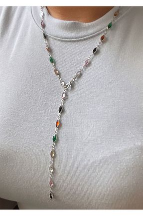گردنبند جواهر رنگی زنانه سنگ طبیعی HKN AVM ACCESSORİES - کد 933354764