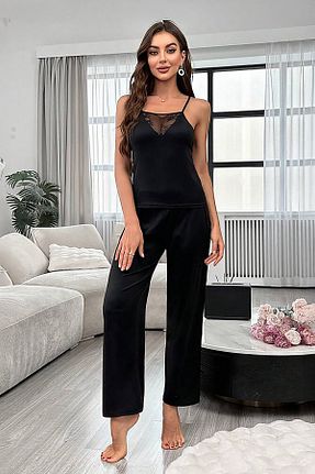 ست لباس راحتی مشکی زنانه ساده RasaHomeWear - کد 923272804