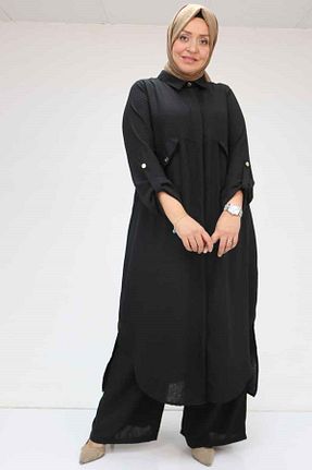 ست بالاتنه و پائین تنه حجاب مشکی زنانه سایز بزرگ Eslina - کد 933354303
