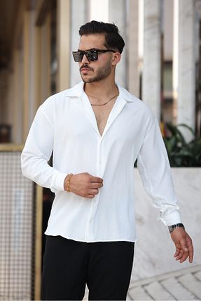 پیراهن سفید مردانه گشاد EKZMODA - کد 933362964