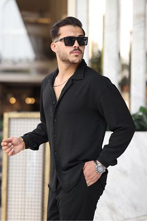 پیراهن مشکی مردانه گشاد EKZMODA - کد 933362802