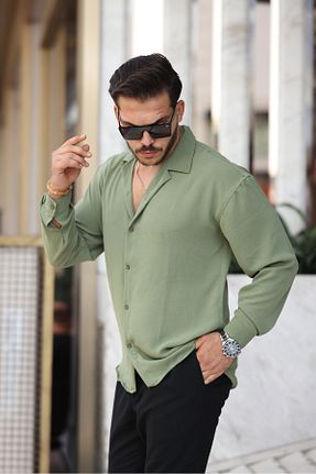 پیراهن خاکی مردانه گشاد EKZMODA - کد 933364643