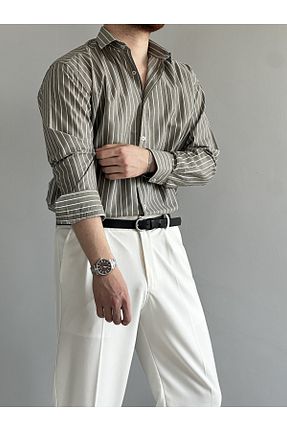 پیراهن خاکی مردانه رگولار BASEL.CO - کد 929928414