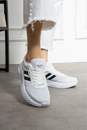 کفش اسنیکر سفید زنانه بند دار galya shoes - کد 897942480