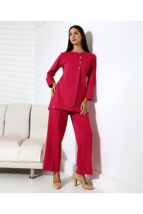ست بالاتنه و پائین تنه صورتی زنانه بافتنی QARA - کد 933367222
