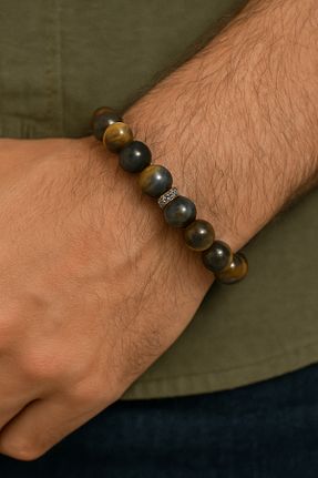 دستبند جواهر قهوه ای زنانه سنگ طبیعی PANELVANKİT - کد 932528647