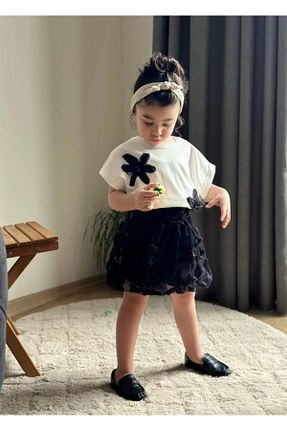 ست بالاتنه و پائین تنه مشکی بچه گانه بافتنی Asya Yaz - کد 932493264
