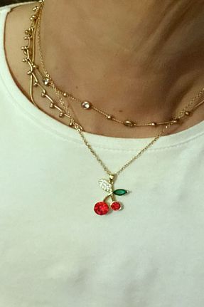 گردنبند استیل ( فولاد ) زرد زنانه استیل (فولاد) DLK TAKI - کد 933426349