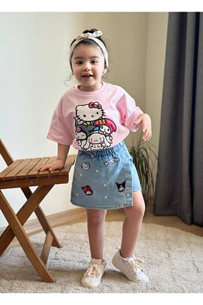 ست بالاتنه و پائین تنه صورتی بچه گانه جین ALZEY GİYİM - کد 934195697