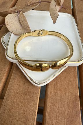 دستبند استیل (فولاد) طلائی زنانه استیل (فولاد) AURA ATELIER - کد 933498631