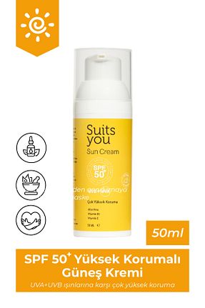 کرم ضد آفتاب صورت SPF 50 + Suits you - کد 832735616
