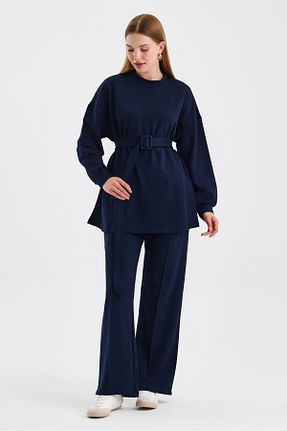 ست بالاتنه و پائین تنه حجاب سرمه ای زنانه رگولار KUAD - کد 877155514