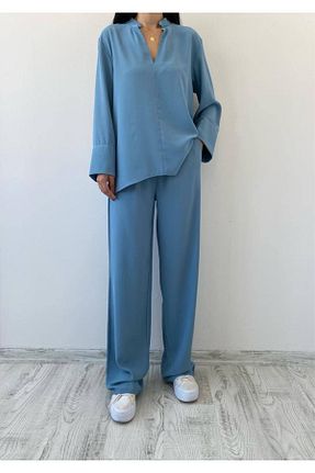 ست بالاتنه و پائین تنه آبی زنانه بافتنی Sachistanbul - کد 933555553