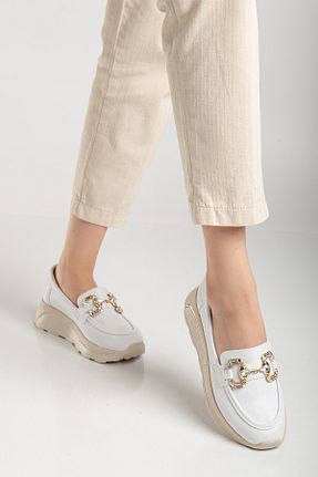 کفش کژوال سفید زنانه چرم مصنوعی Guneç SHOES - کد 933555385