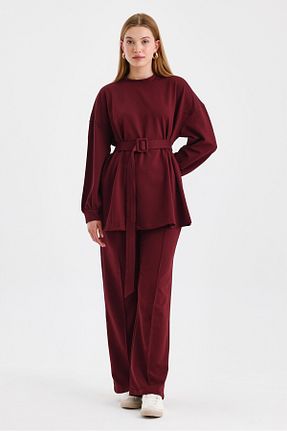 ست گرمکن حجاب زرشکی رگولار KUAD - کد 877155163