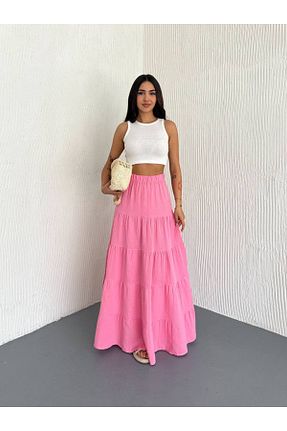 دامن صورتی زنانه پنبه پلی استر JUST MAY - کد 933555280