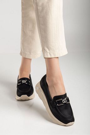 کفش کژوال مشکی زنانه چرم مصنوعی Guneç SHOES - کد 933572113