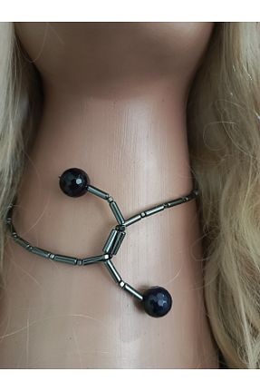 گردنبند جواهر مشکی زنانه سنگ Perimir - کد 933589125