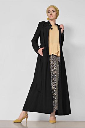 مانتو بلند حجاب مشکی زنانه Alvina - کد 873476662