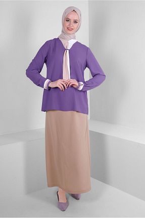 دامن حجاب بژ زنانه Straight Alvina - کد 801208609