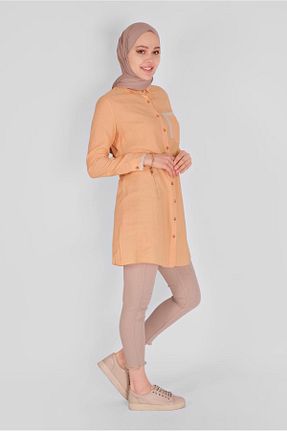 تونیک حجاب نارنجی زنانه مخلوط ویسکون Alvina - کد 874940199