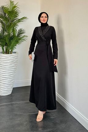 لباس حجاب مشکی زنانه 3/4 Boy MERVEN AKYÜZ - کد 933608285