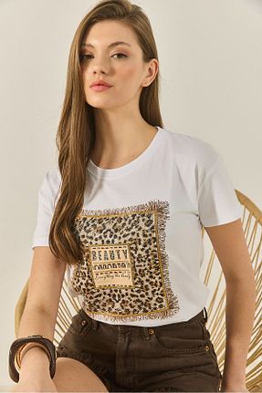 تیشرت سفید زنانه Straight Bianco Lucci - کد 933664962