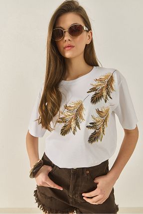تیشرت سفید زنانه Straight Bianco Lucci - کد 933664696