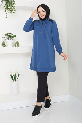 تونیک حجاب سرمه ای زنانه بافت Doque - کد 853433416