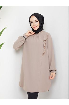 تونیک حجاب بژ زنانه مخلوط ویسکون Doque - کد 775775695