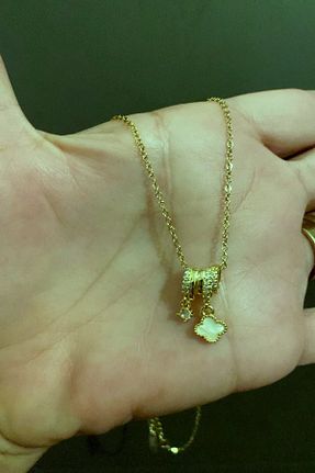 گردنبند استیل ( فولاد ) زرد زنانه استیل (فولاد) DLK TAKI - کد 933685562