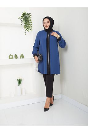 تونیک حجاب سرمه ای زنانه پلی استر Doque - کد 933688383