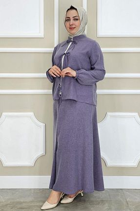 ست بالاتنه و پائین تنه حجاب بنفش زنانه رگولار PYS - کد 933685838