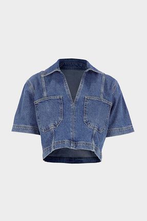 پیراهن متالیک زنانه کراپ CROSS JEANS - کد 933705619