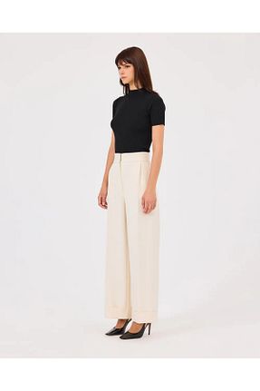 شلوار حجاب بژ زنانه پاچه دوبل SEÇİLSTORE - کد 933694918